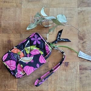 Vera Bradley Black and Pink Smartphobe Wristlet with a Bold Design
